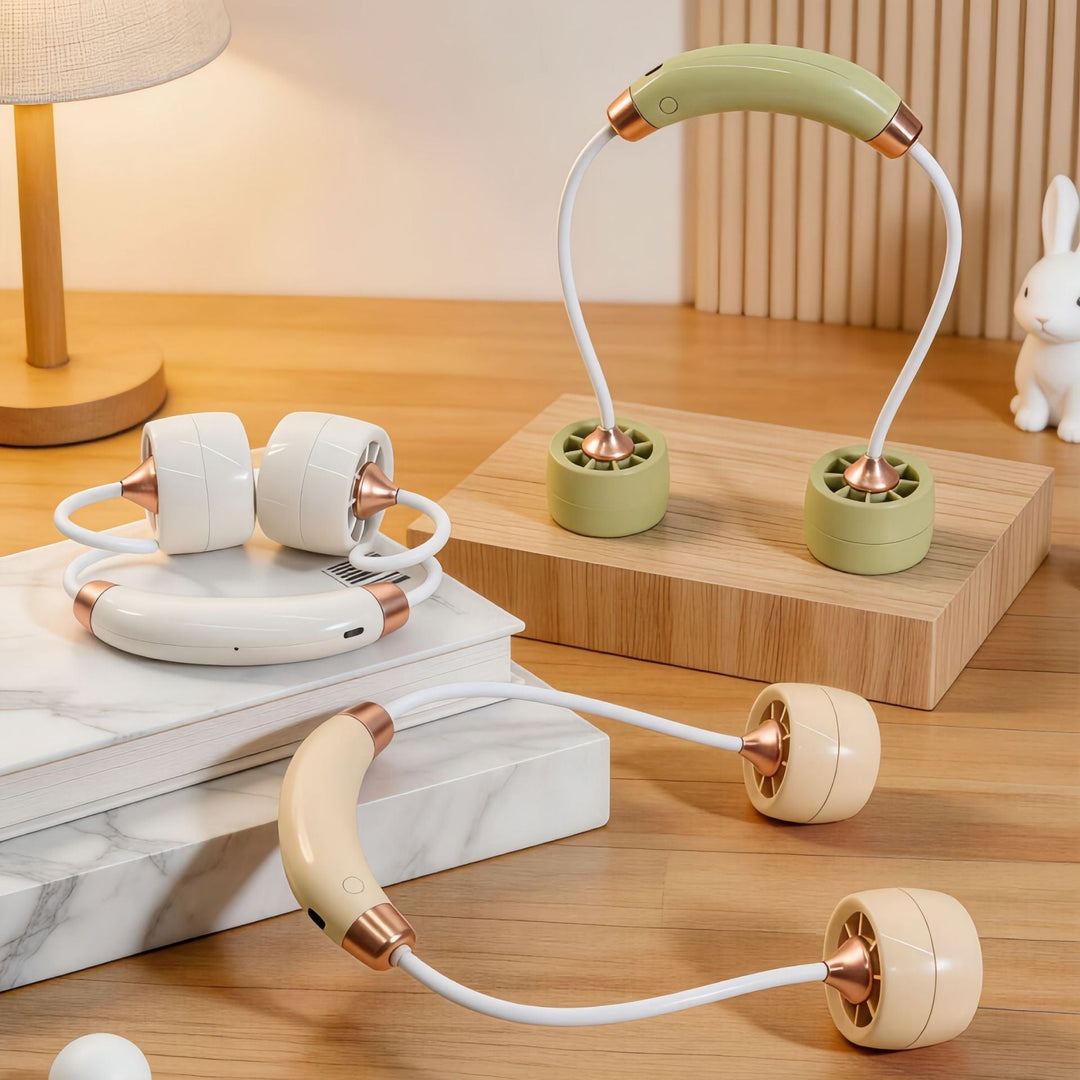 Bærbar nakkevifte med fleksibelt design og USB-tilkobling Luvikno