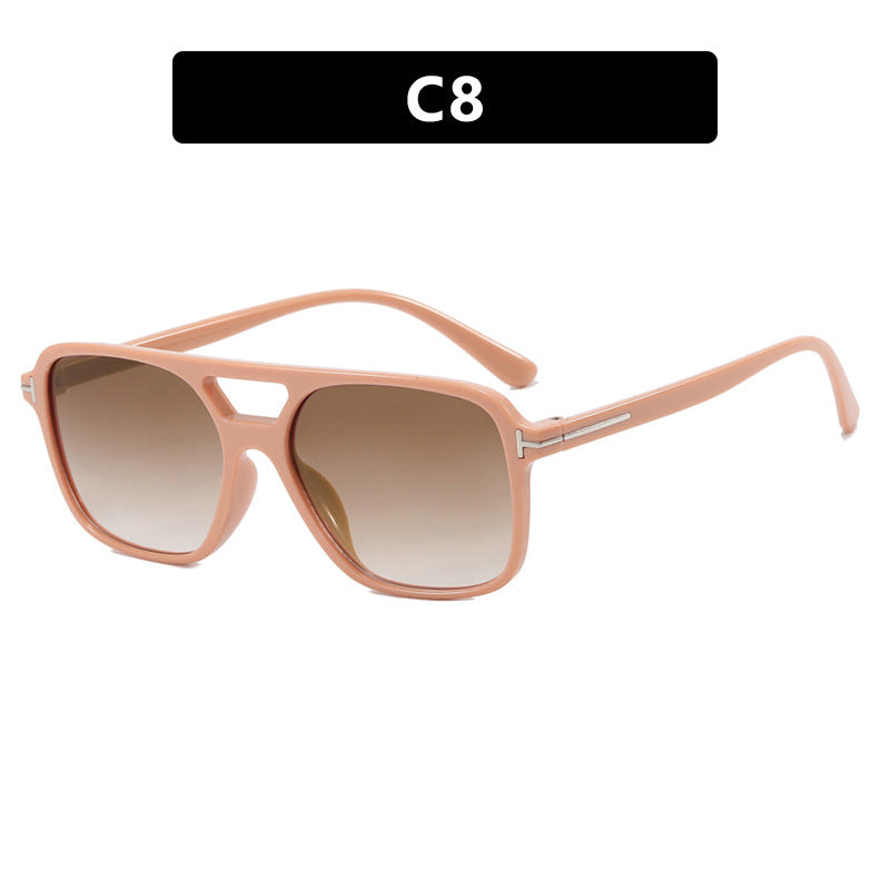 Dame elegant geometrisk solbrille med stilfull ramme Luvikno