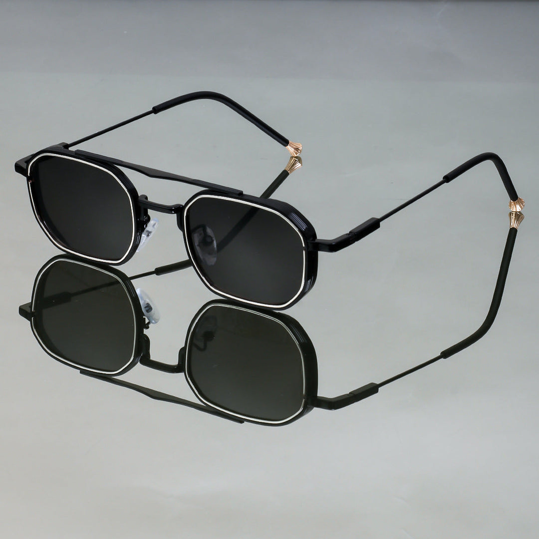 Dame Designer solbrille med elegant metallisk ramme Luvikno