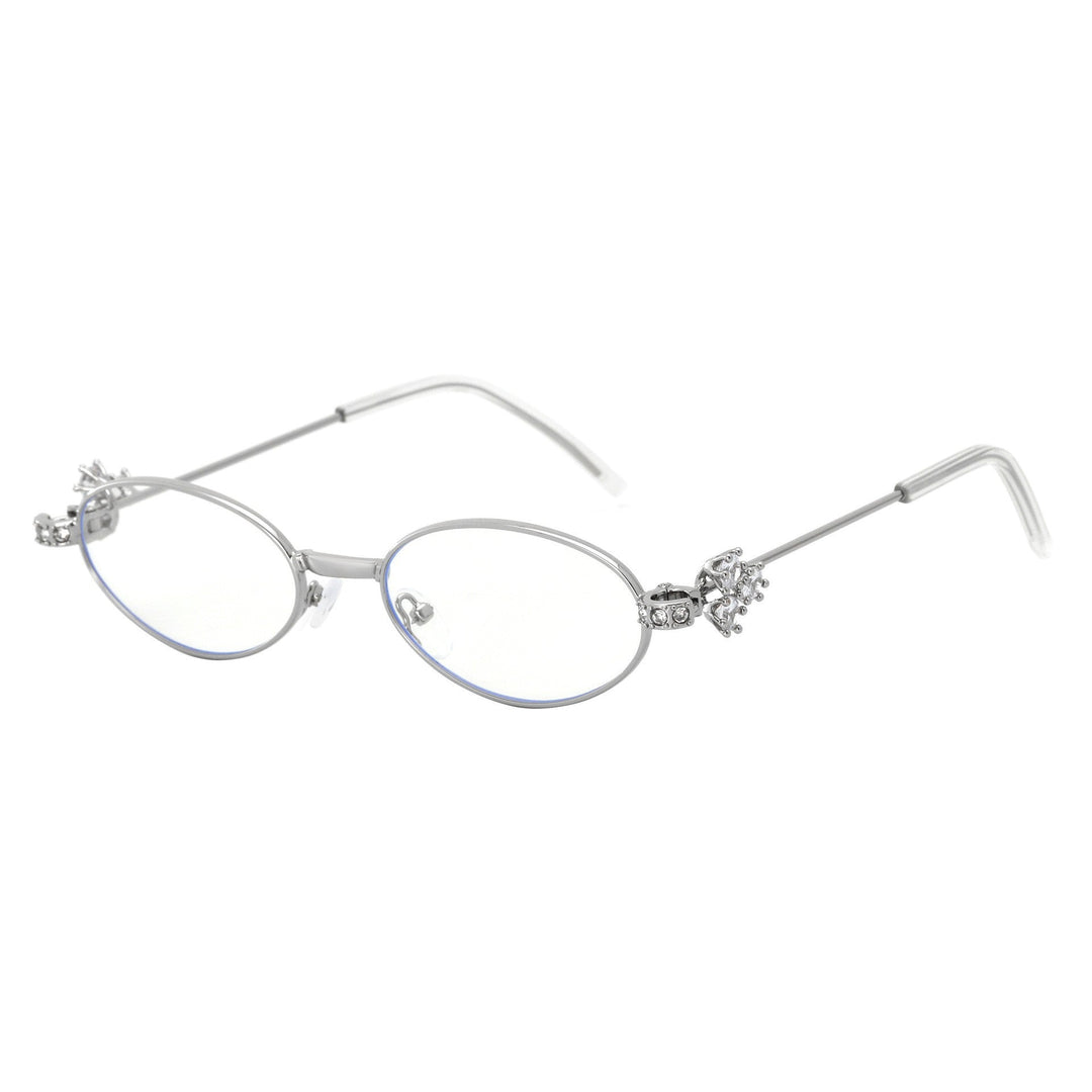 Dame Designer solbrille med elegant, speilvendt ramme og stilige dekorasjoner Luvikno