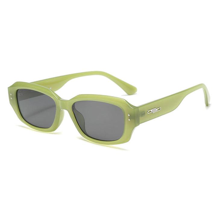 Dame trendy firkantet solbrille med innovativ gjennomsiktig ramme Luvikno