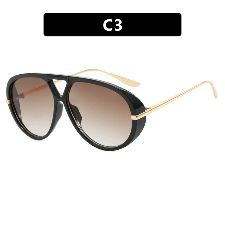 Dame Oversized solbriller med elegant plastramme og speilbelagte glass Luvikno