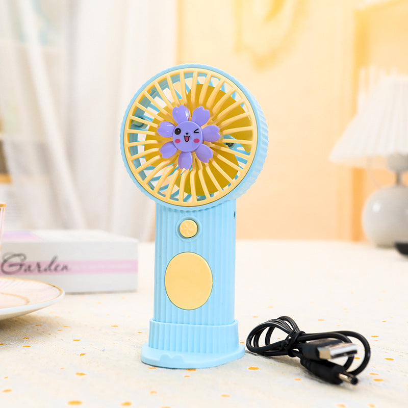 Bærbar mini-luftvifte med munter blomstermotiv Luvikno