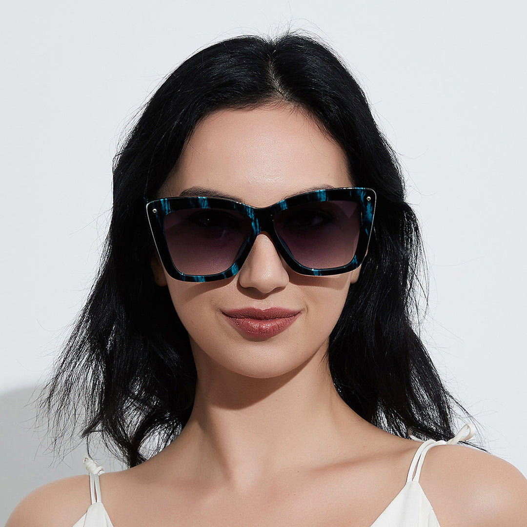Dame geometrisk oversized solbrille Luvikno