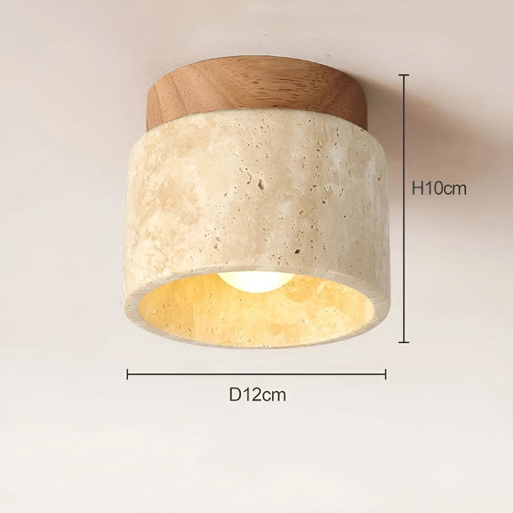 Rustikk Travertin Taklampe - TravaGlow | Luvikno