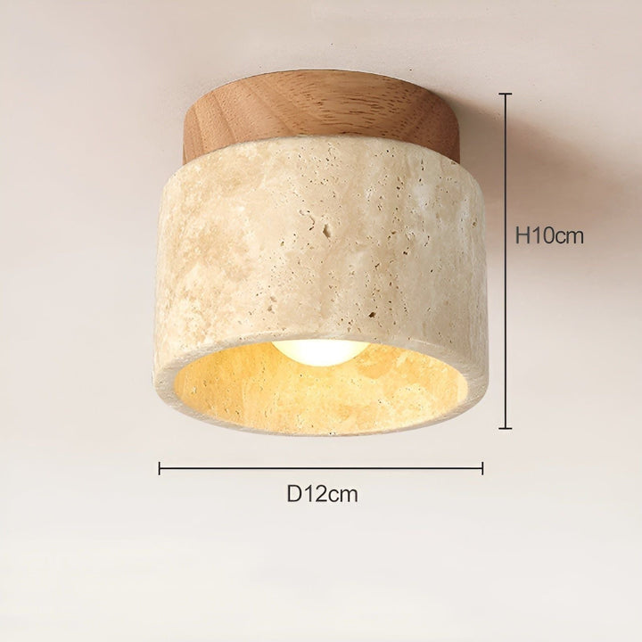LumiStone - Wabi Sabi Gul Marmor Japansk Taklampe | Luvikno