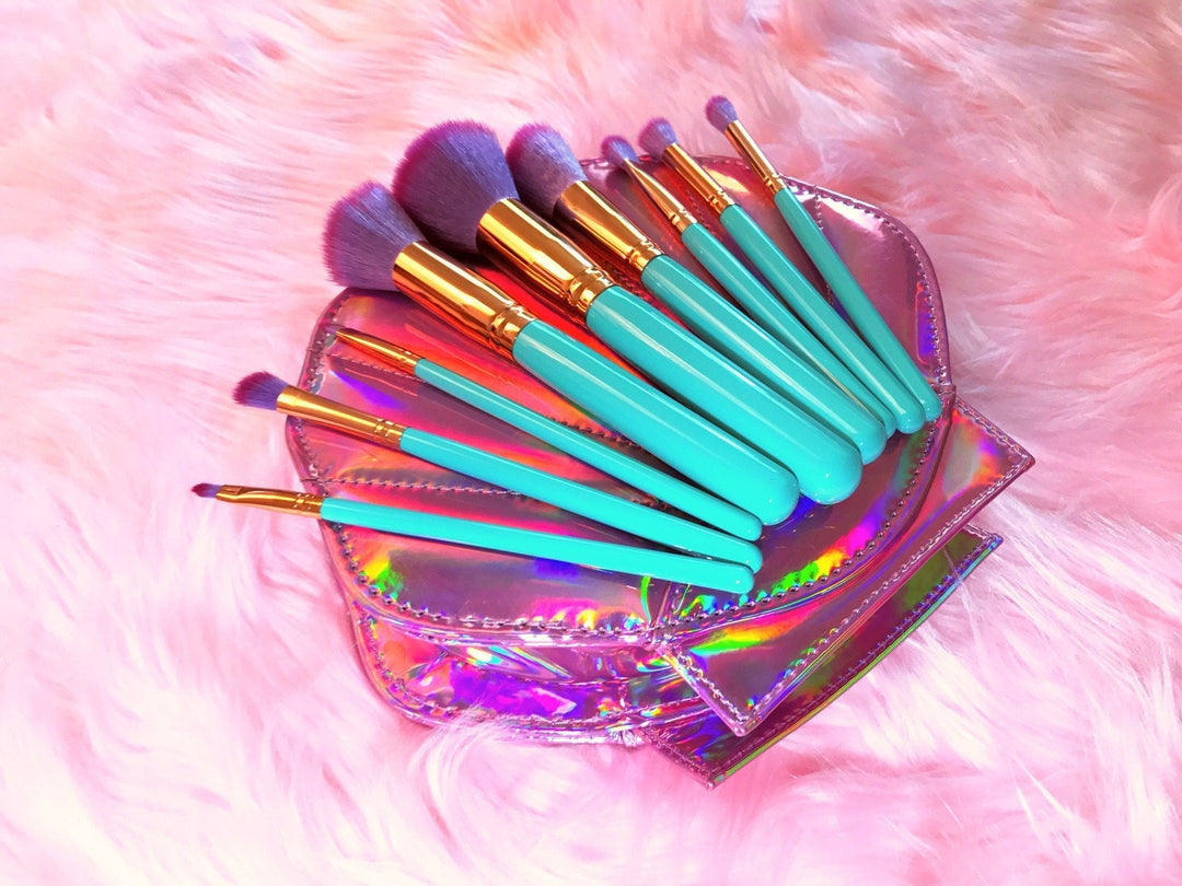 Mermaid Makeup Brushes - 10 Delt sett | Luvikno
