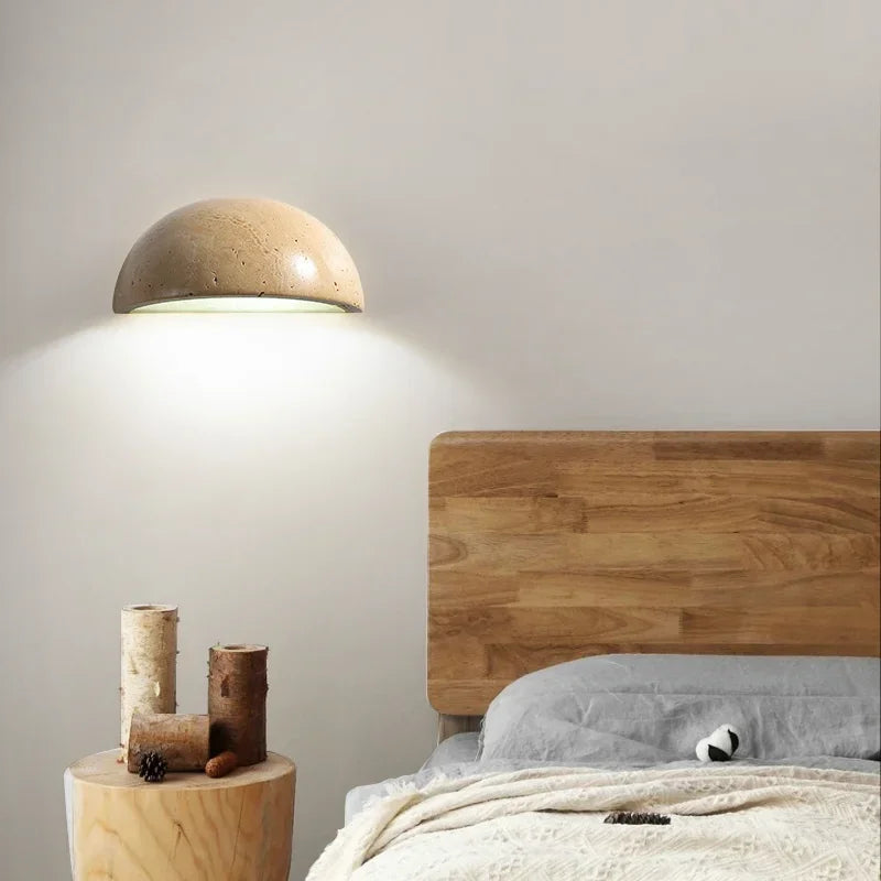 Stein Vegglampe – Elegant LED Vegglampe laget av Naturlig Stein for Stue og Soverom | Luvikno