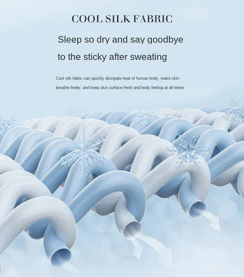 Air Condition Sommer Komforter — Ren Farge Is Silke Kjøleteppe, Lett & Glatt Twin/King Størrelse Quilt | Luvikno