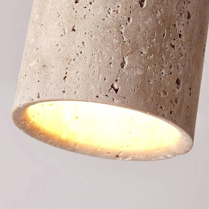 ÉclatPierre - Elegant Travertin Innfelt LED Lampe Luvikno
