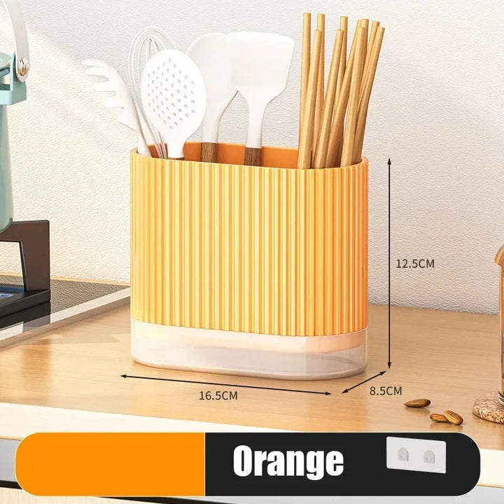 Luvikno | Bestikkorganisator Duo | Veggmonterbar bestikkholder | Ingen boring | Dreneringsfunksjon | 16.5 × 8.5 × 12.5 cm