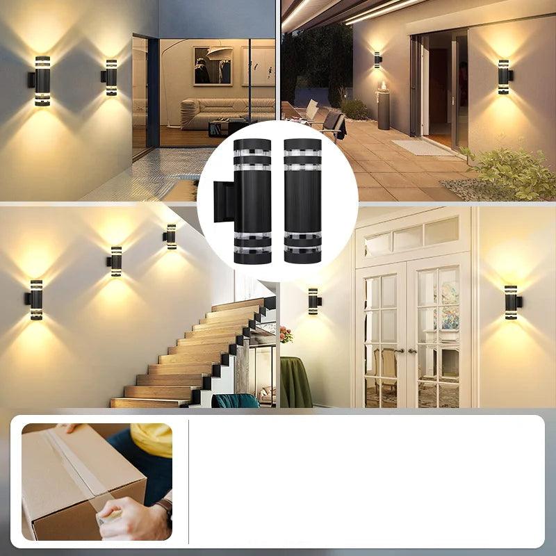 Luvikno | LumiBloc LED utendørsvegglys | Opp & Ned effekt | E27 sokkel | IP65 vanntett | Moderne design for hage & balkong
