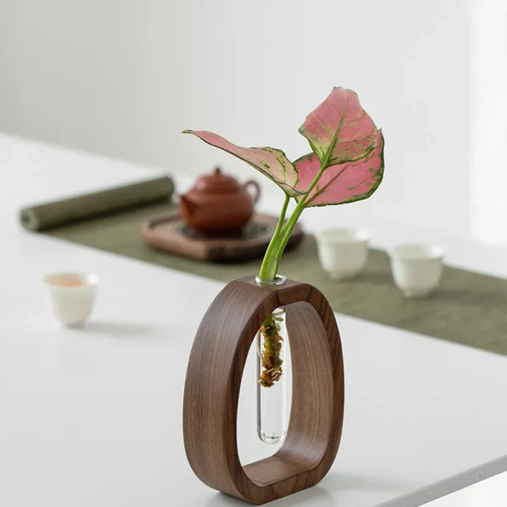 Oval Wood Frame Single Stem Vase | Luvikno