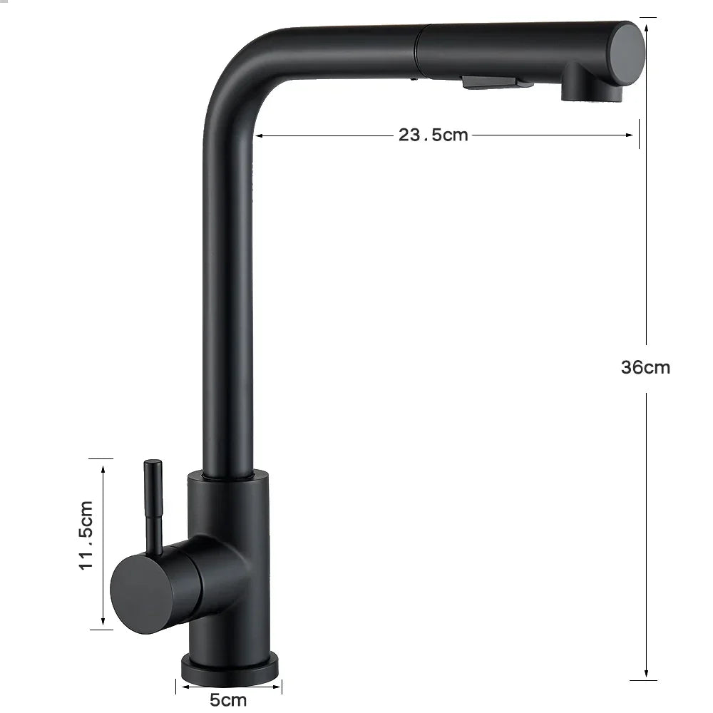 FlexiJet Black utvidbar kjøkkenkran Luvikno