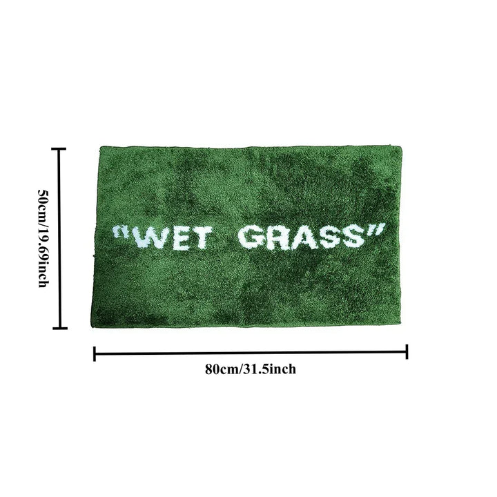 FreshLawn Comfort Mat – Trendy "Våt Gress" dørmatte i grønn med myk plysj Luvikno