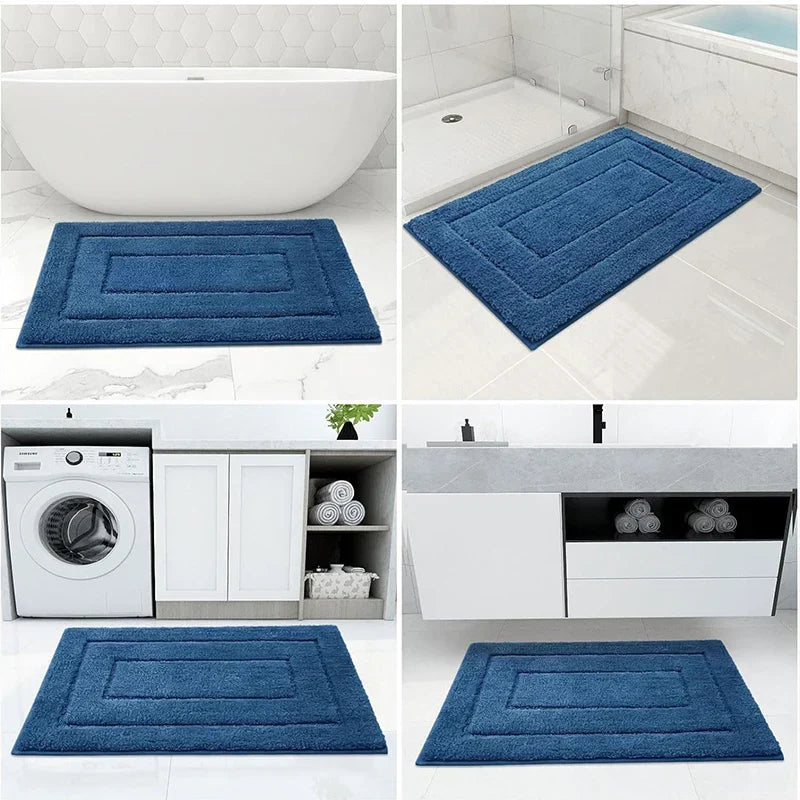 Baderomsmatte Mikrofiber Anti-Sklipp – Dobbeltlag Badmatte | Svært Absorberende & Myk | Komfort Dørmatte | Luvikno