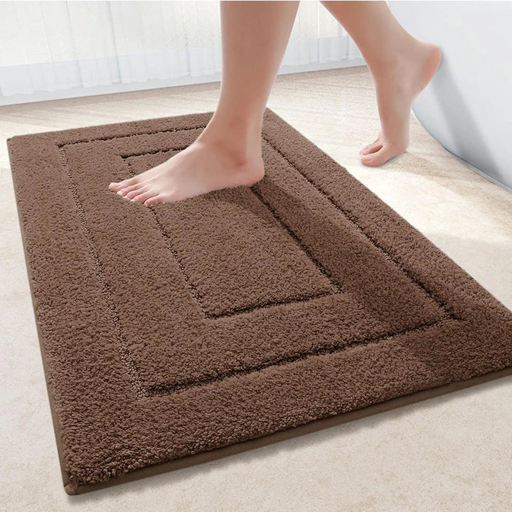 Baderomsmatte Mikrofiber Anti-Sklipp – Dobbeltlag Badmatte | Svært Absorberende & Myk | Komfort Dørmatte | Luvikno