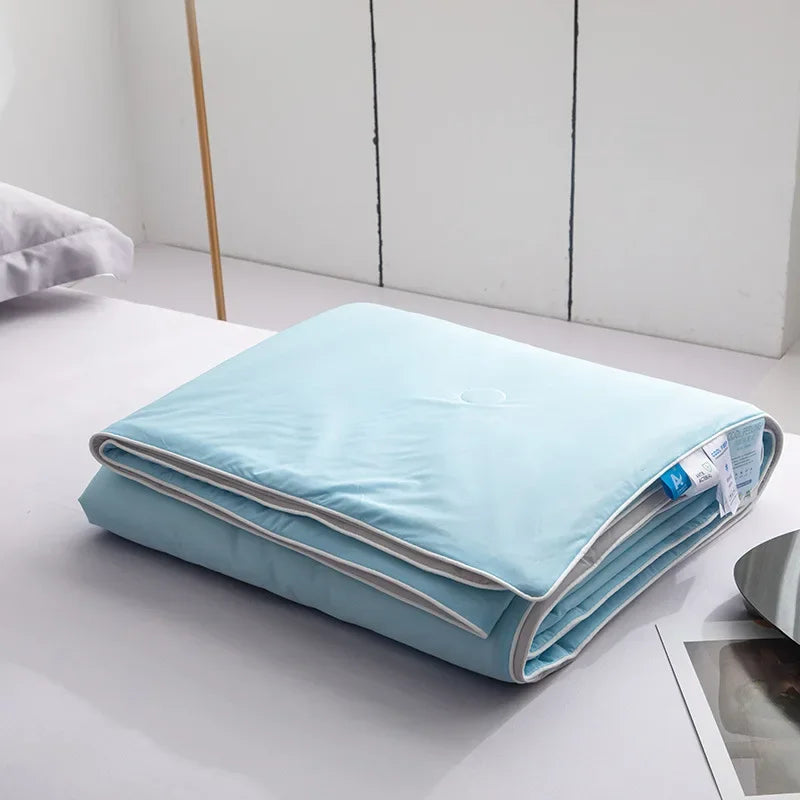Air Condition Sommer Komforter — Ren Farge Is Silke Kjøleteppe, Lett & Glatt Twin/King Størrelse Quilt | Luvikno