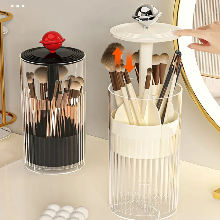 Auto Lift & Luxe Makeup Brush Organizer | Luvikno