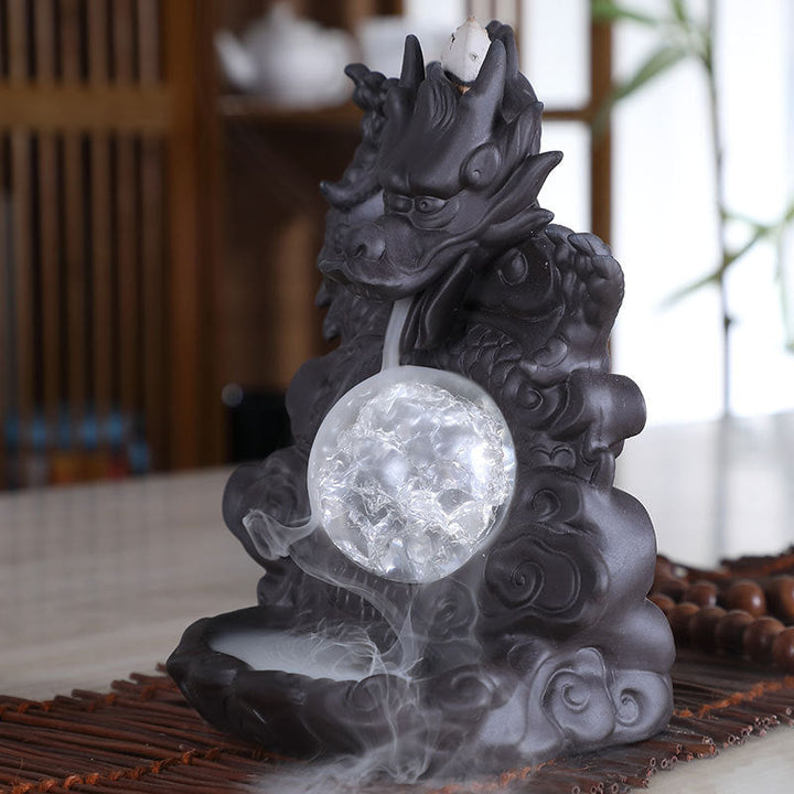 Mystic Dragon Lucky Clay Waterfall Burner | Luvikno