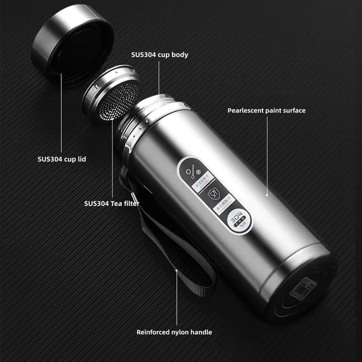 TempraBottle – Smart Termosflaske med LED Temperaturdisplay (800ml–1L) | Luvikno
