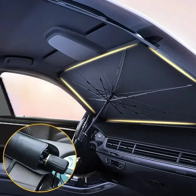 Luvikno | Auto Solskjerm SunFold | UV Beskyttelse & Varmebeskyttelse | Kompakt & Sammenleggbar | For SUV & Hatchback