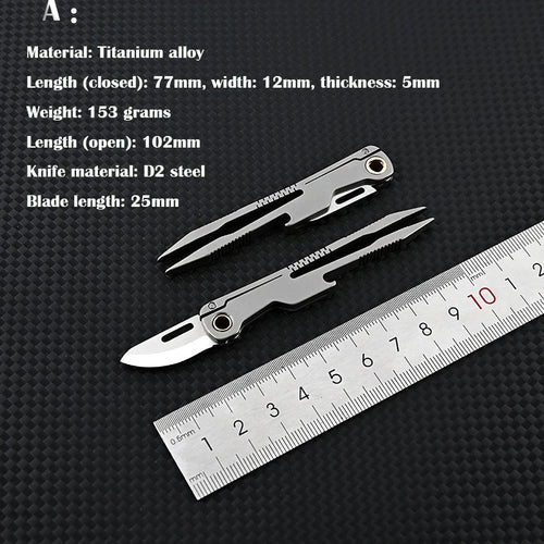 Hele dagen titanium pinsett kniv multifunksjonsverktøy | Luvikno