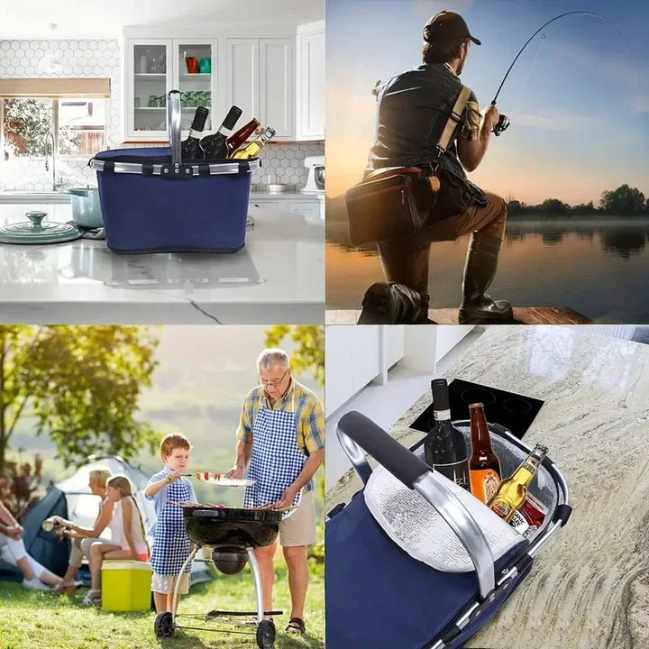 Isolert sammenleggbar kurv for piknik | Luvikno