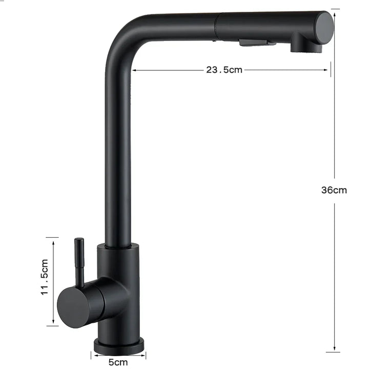 FlexiJet Black utvidbar kjøkkenkran Luvikno