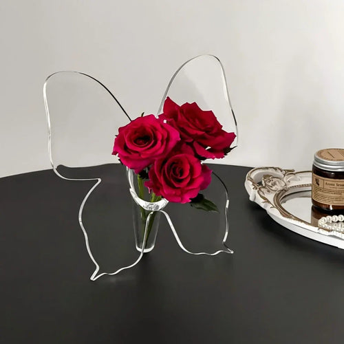 Kunstnerisk sommerfugl klar Luviknoomstervase | Luvikno