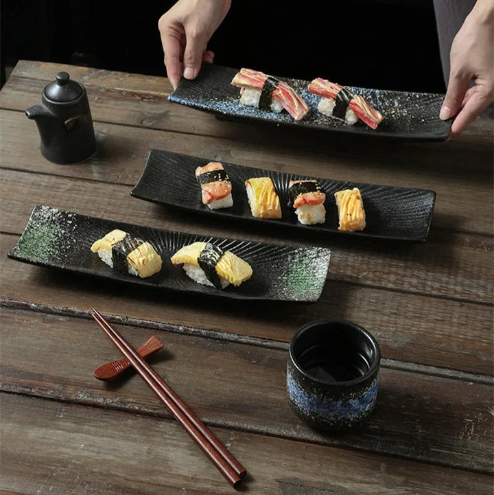 Minimalistiske sushi-tallerkener Luvikno