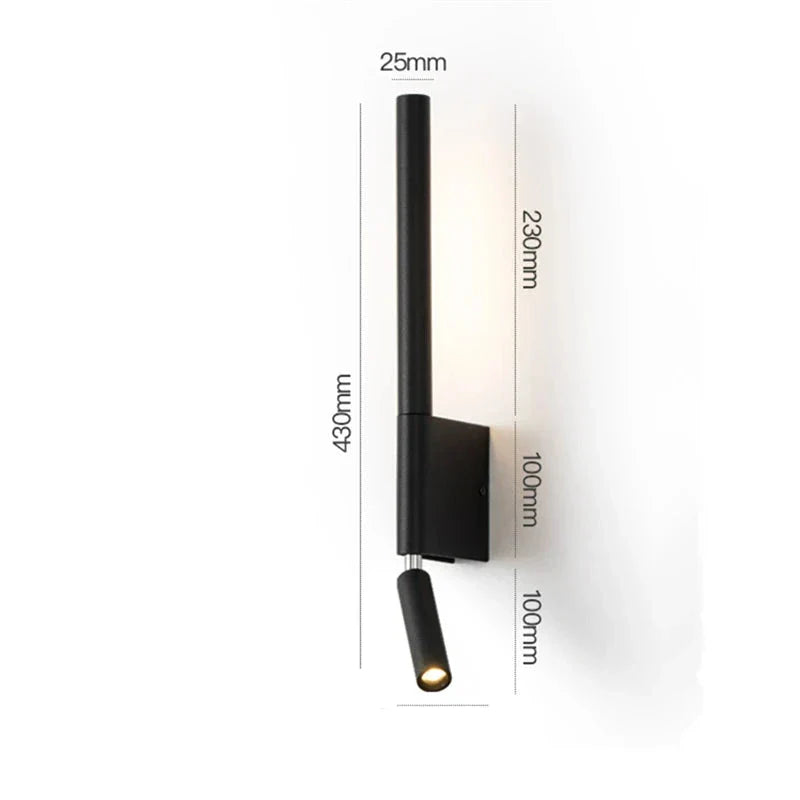 Moderne LED vegglampe for soverom, justerbar vegglampe i hotellstil | Luvikno