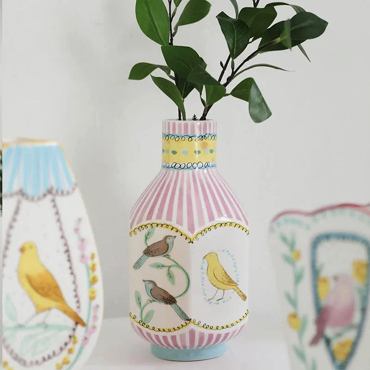 Vintage Illustrasjon Keramikk Vase | Luvikno