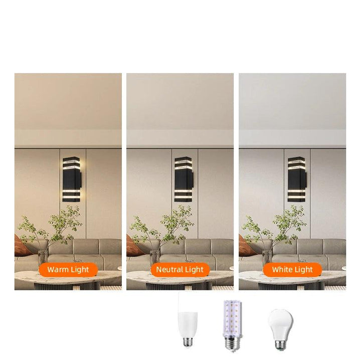 Luvikno | LumiBloc LED utendørsvegglys | Opp & Ned effekt | E27 sokkel | IP65 vanntett | Moderne design for hage & balkong