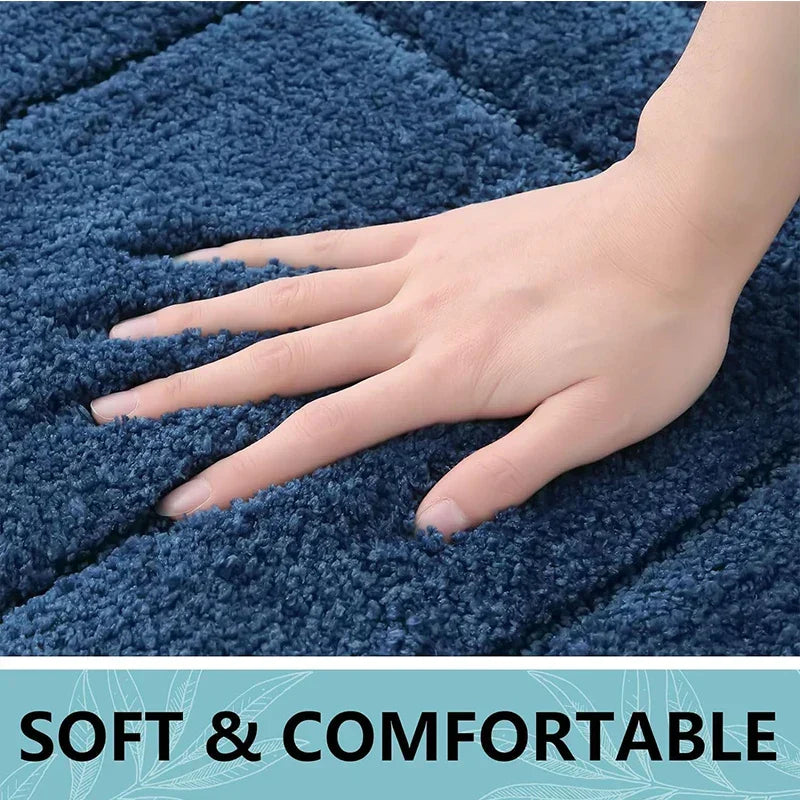 Baderomsmatte Mikrofiber Anti-Sklipp – Dobbeltlag Badmatte | Svært Absorberende & Myk | Komfort Dørmatte | Luvikno