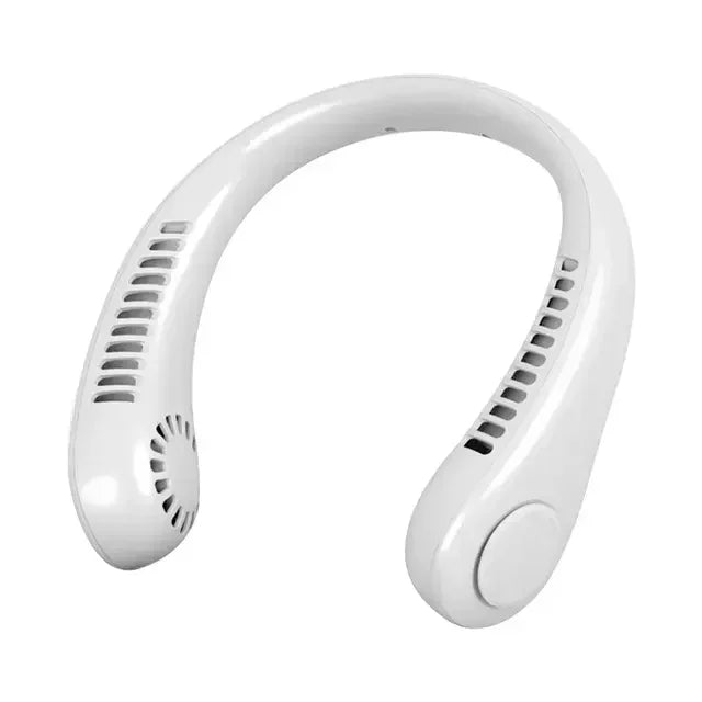 Bærbar Mini Hals Henging Vifte - Luftkjølt, Bærbar USB Vifte for Utendørs Sport, Løping, Reising, Bladfri Design | Luvikno