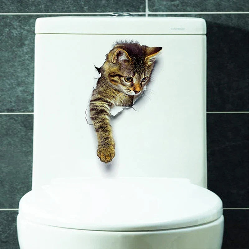 3D Toalettbeskytter Katt Klistremerke | Luvikno