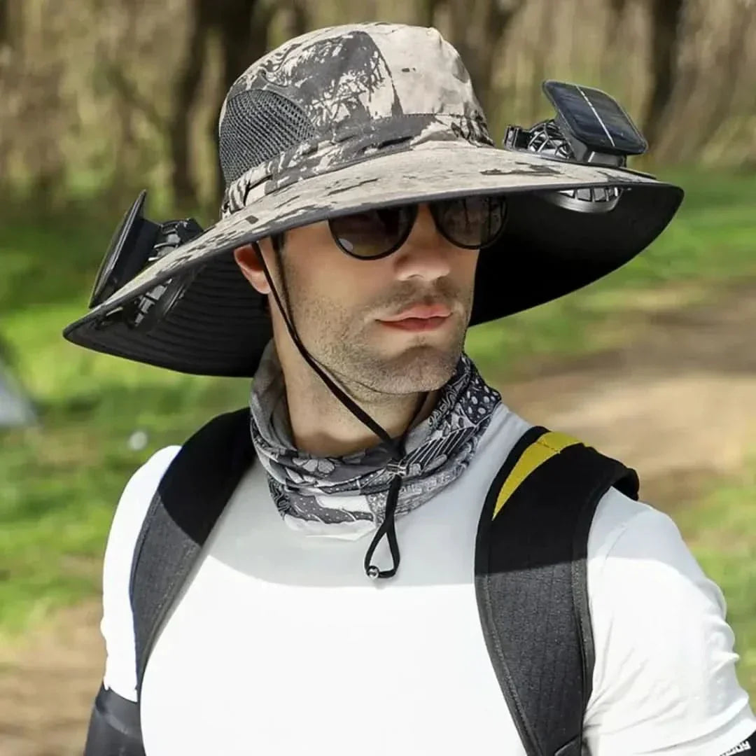 Solar Fan Fiskerhatt - Solenergi & USB-lading | Luvikno