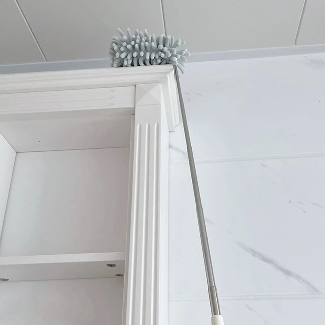 Luvikno | DUSTELLA Teleskopisk Støvklut | Utvidbar opptil 80 cm | Mikrofiber Chenille & Rustfritt Stål Håndtak – For Tak, Møbler & Hjørner