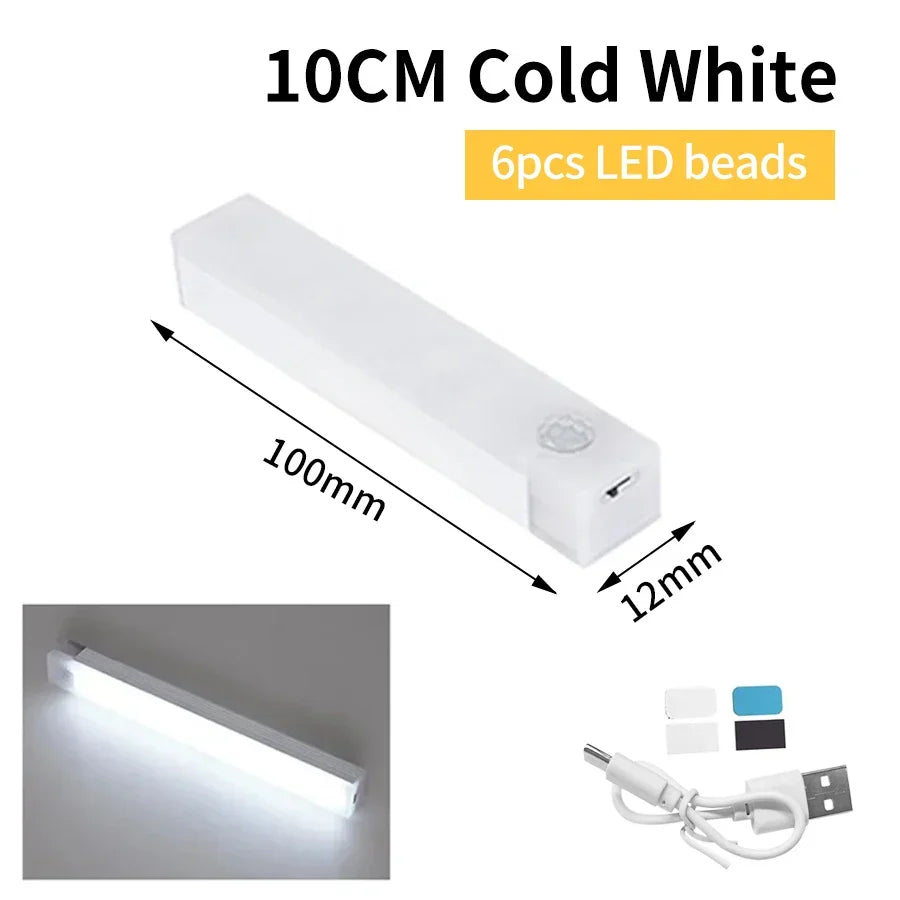 Luvikno | SenseLite Motion LED | Oppladbart sensorl light med magnetfeste | Varme hvit | For skap, seng og gang
