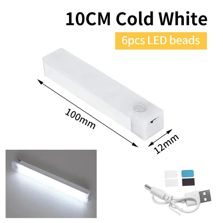 Luvikno | SenseLite Motion LED | Oppladbart sensorl light med magnetfeste | Varme hvit | For skap, seng og gang