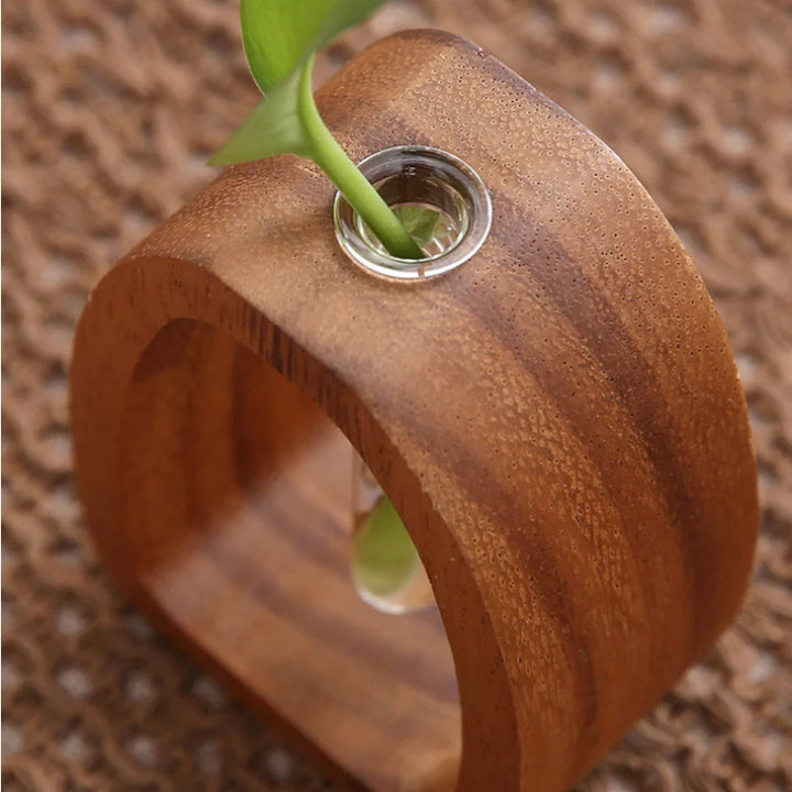Oval Wood Frame Single Stem Vase | Luvikno