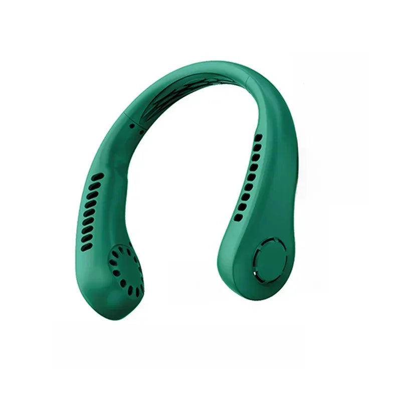 Bærbar Mini Hals Henging Vifte - Luftkjølt, Bærbar USB Vifte for Utendørs Sport, Løping, Reising, Bladfri Design | Luvikno