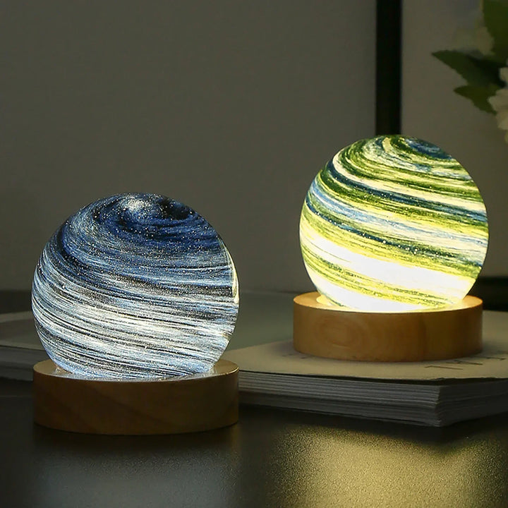 3D Krystall Planet Atmosfære Nattlampe | Luvikno