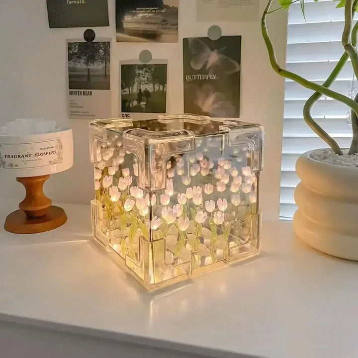 3D Tulip DIY Luviknoomster Cube Nattlampe | Luvikno