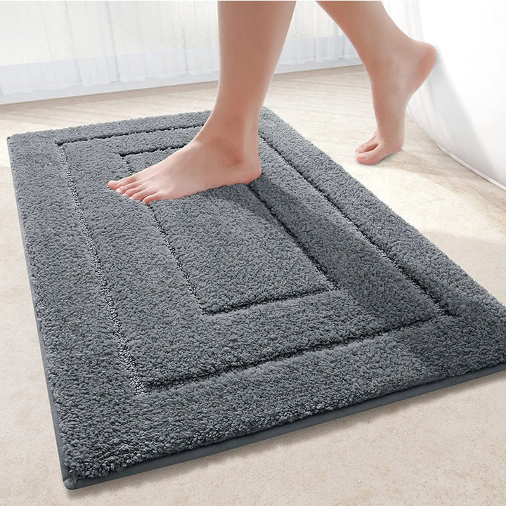 Baderomsmatte Mikrofiber Anti-Sklipp – Dobbeltlag Badmatte | Svært Absorberende & Myk | Komfort Dørmatte | Luvikno