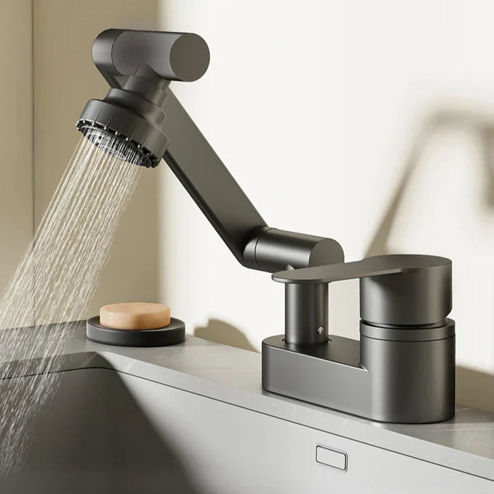 Aqua Twist Duo-Flex Servantbatteri – 360° svingende to-hulls blandebatteri for varmt og kaldt vann Luvikno