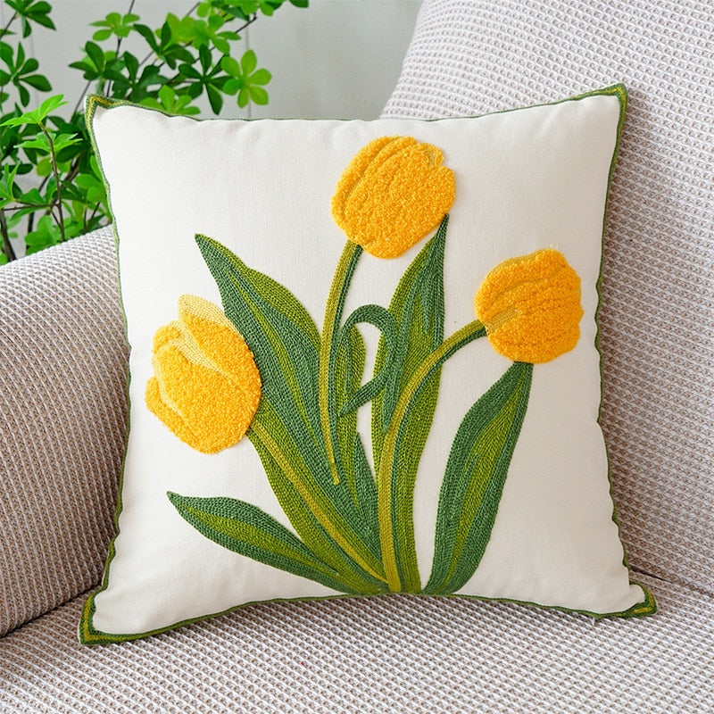 Brodert tulipanputeomslag | Luvikno