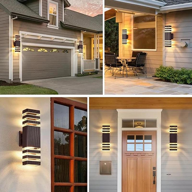 Luvikno | LumiBloc LED Utendørs Vegglampe – Moderne IP65 Opp & Ned Design med E27 Sokkel