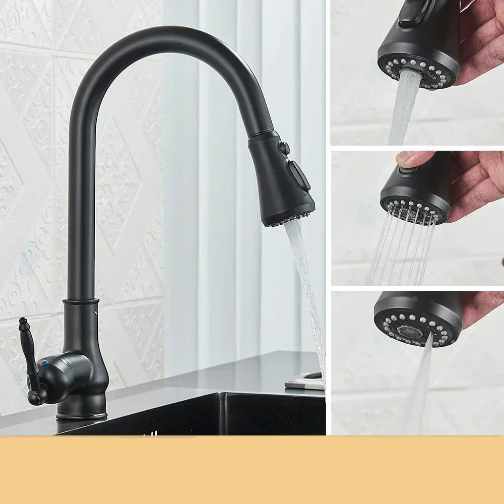 Luvikno | VintageTap Antikk Messing Kjøkkenkran – Retro Stil Blandebatteri med Svingtut
